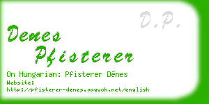 denes pfisterer business card